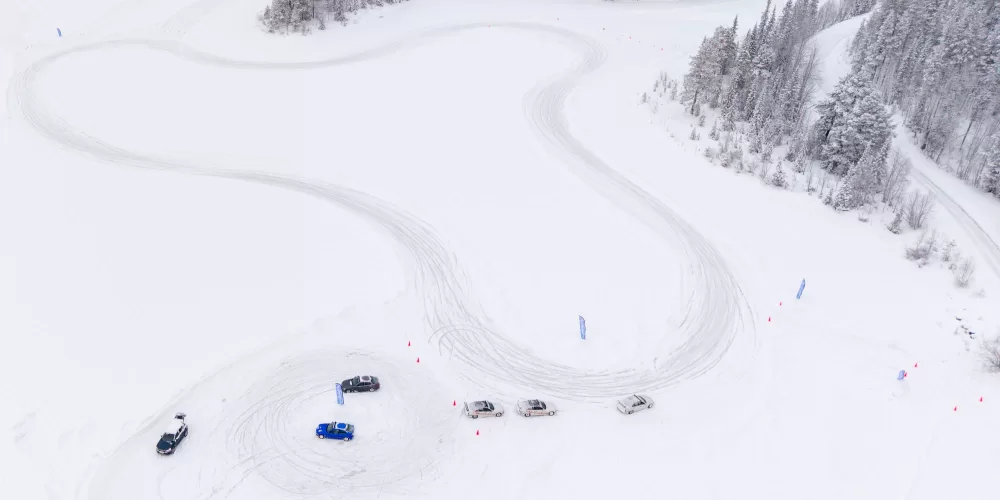 foto van het ijscircuit geschoten vanuit de lucht